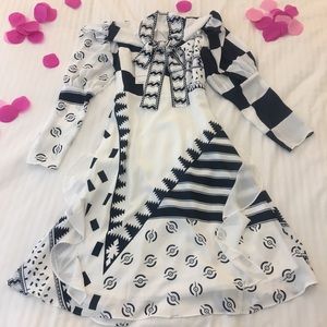 NWT Ladies blue & white dress fits like size small